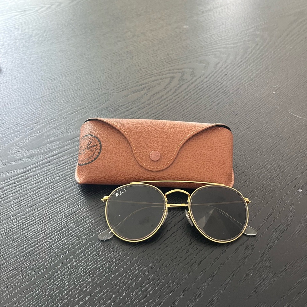 Ray-Ban Gold Sunglasses with Case